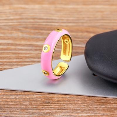 Nidin High Quality Enamel Dripping Oil Candy Colors Open Adjustable Ring Women Girls Fashion Boho Style Jewelry Friendship Gift