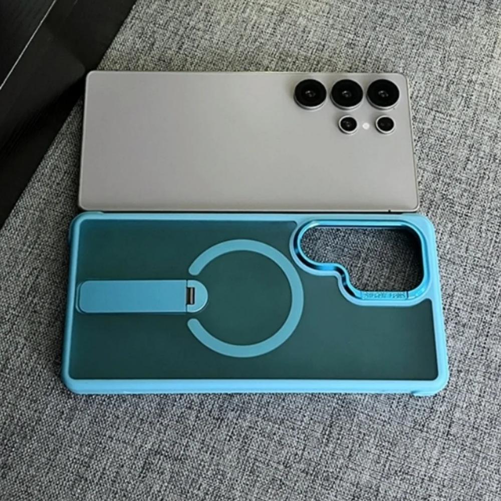 Matte magnetische Faltständer-Hülle für Samsung S25 Ultra S24 FE S26 S23 S26 Ultra für Magsafe kabellose Ladeabdeckung