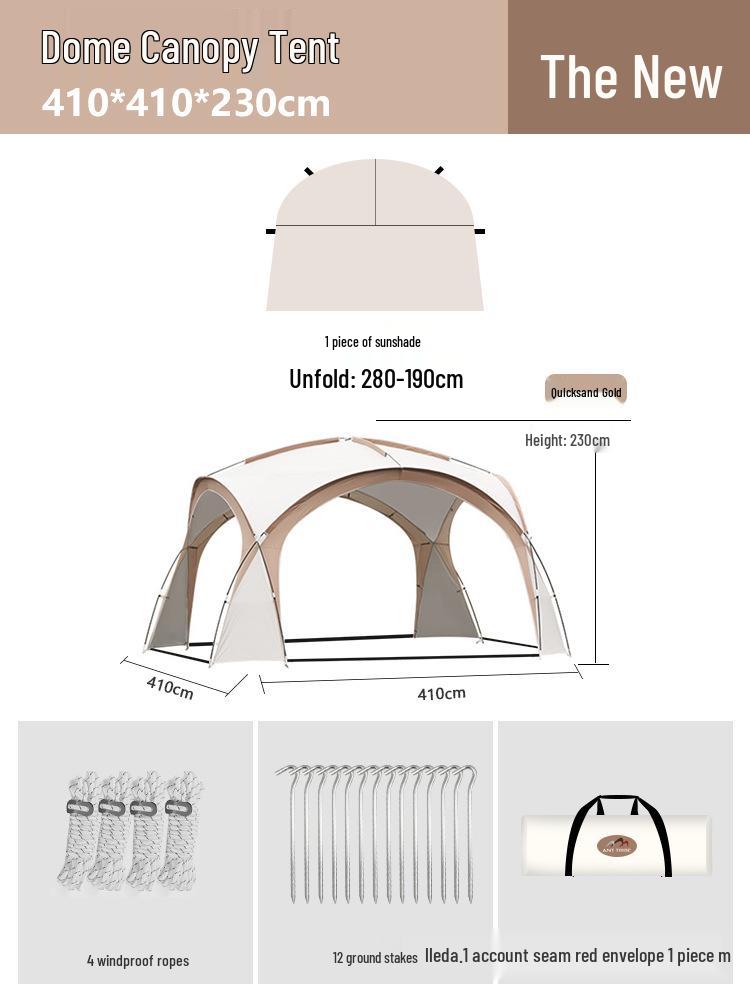 Dome Canopy Tent: Large Multi-Person Sunshade, UV and Weather-Resistant, Ideal for Outdoor Camping