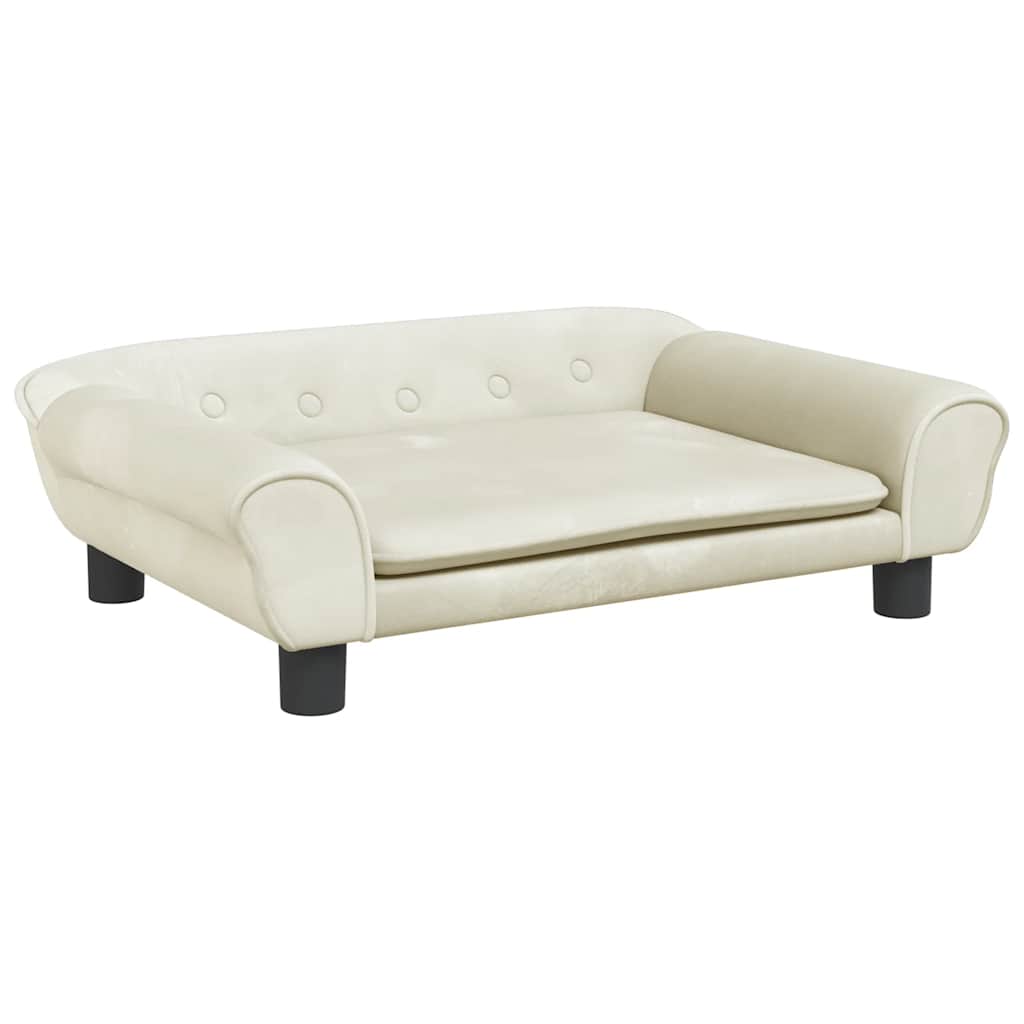 Dog Bed Cream 70 X 48 X 22 Cm Velvet