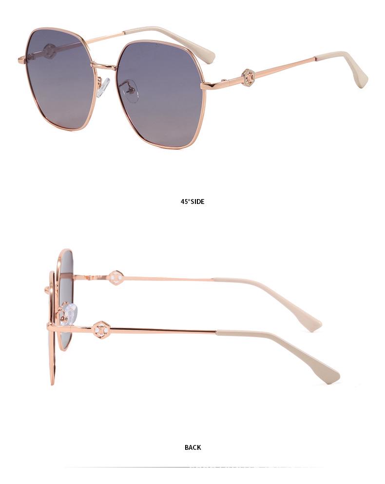 European & American Fashion Polygonal Polarized Sunglasses - UV Protection Metal Frame for Women