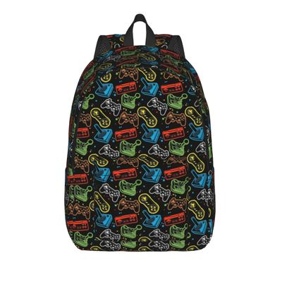 Video Game Gaming Controller Backpack for Men Women Fashion Student Business Daypack Laptop Computer Shoulder Bag with Pocket