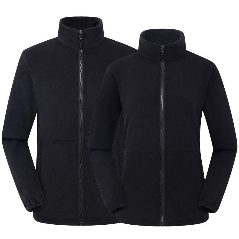 Outdoor Fleece Jacket for Men & Women - Thick Warm Polar Fleece Cardigan with Optional Logo for Autumn/Winter.