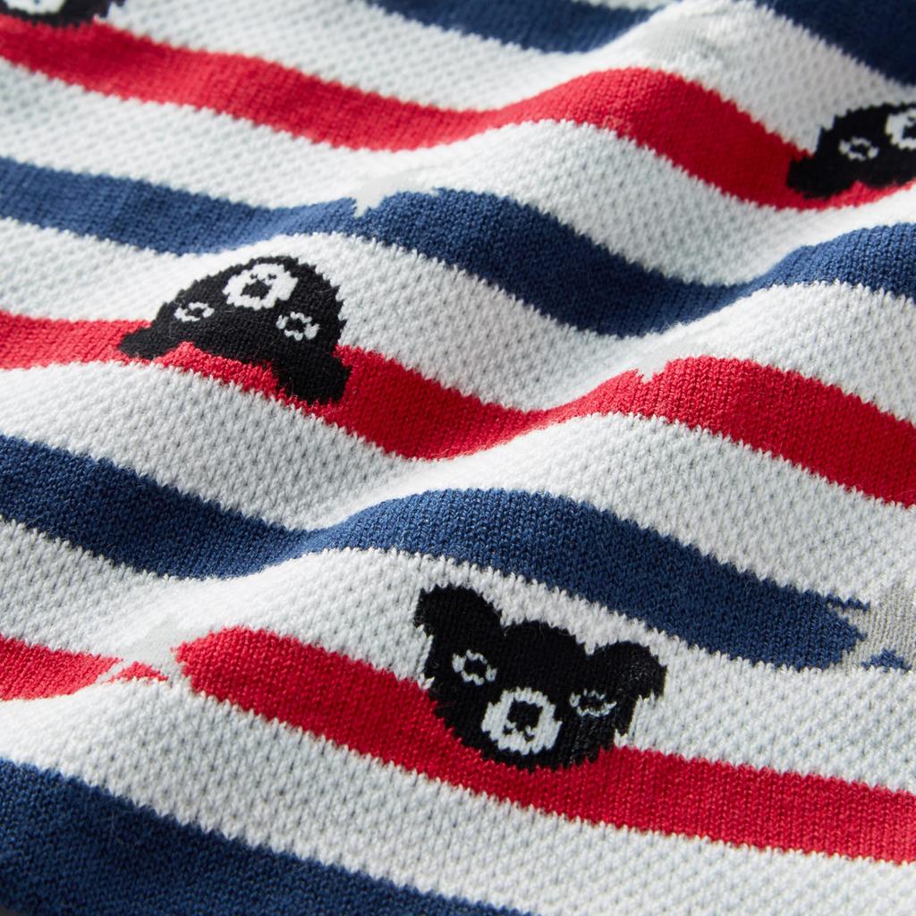 MIKIHOUSE Double B Striped Bear Belly Warmer Mesh Navy Made In Japan Baby Kids Boys Girls Summer Band 20x19cm 62-9802-263