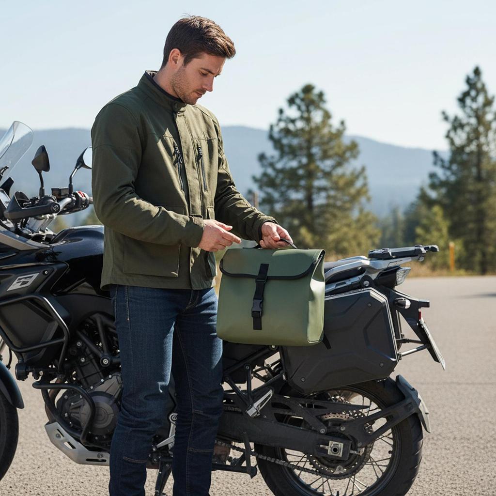 Motorcycle Tool Bag Leather Saddle Backpack Motorcycle Front Seat Tail Bag For Phone Card Drinks Bottle Key Camera Highway Daily
