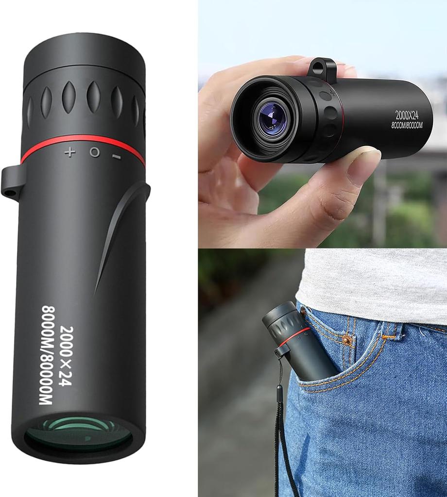 2000x24 HD Monocular Telescope Mini Portable Mobile Phone Telescope Outdoor Camping Hunting Birdwatching Telescopes
