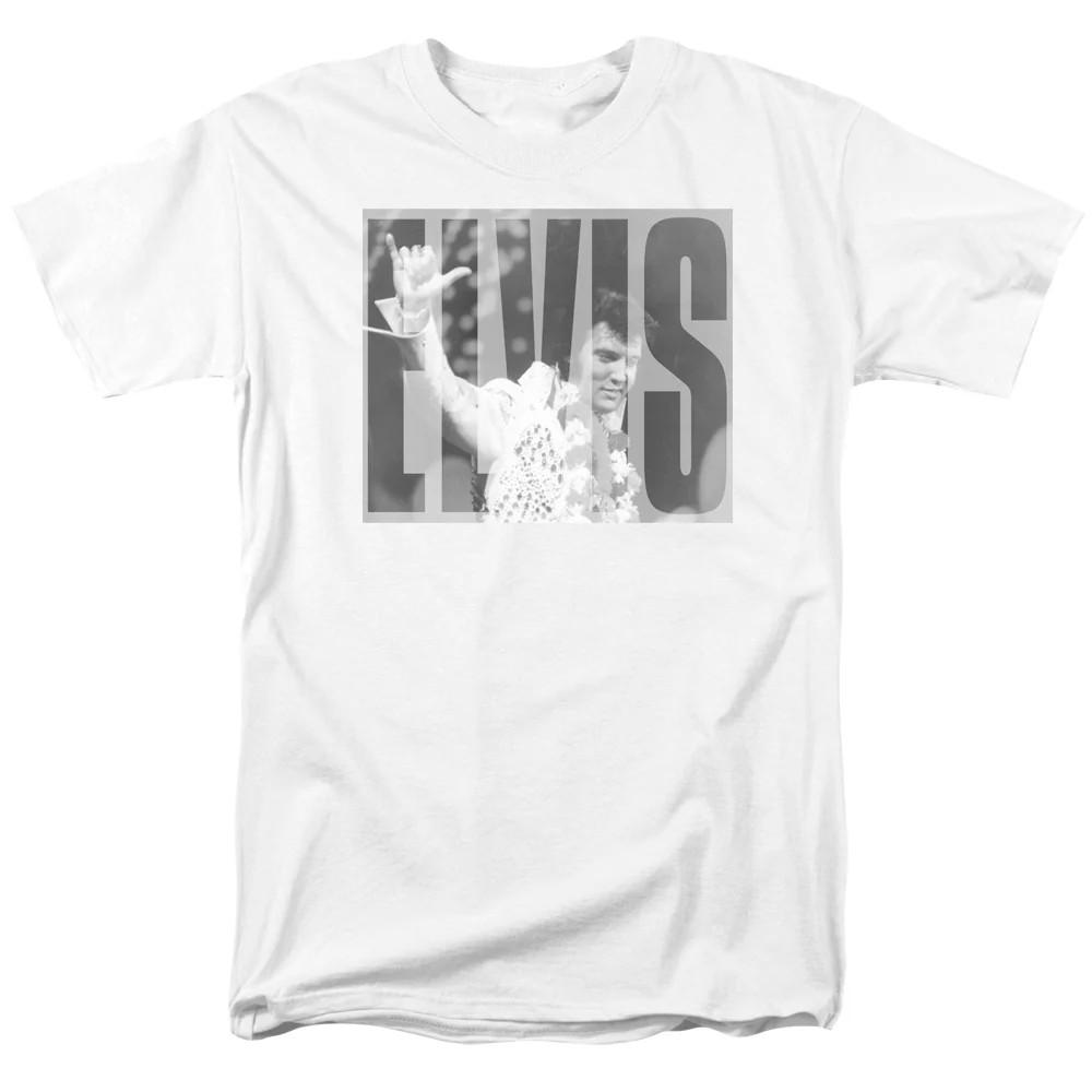 

Elvis Presley Aloha Gray Mens T Shirt White Officially Licensed S