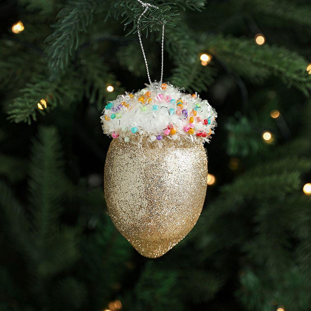 2pcs Cute Artificial Ice Cream Model Small Christmas Tree Hanging Decoration  Home Xmas Decor