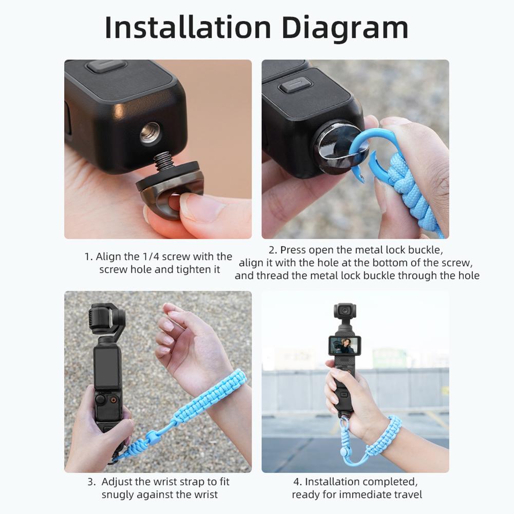 Lanyard for DJI OSMO Pocket 3 Wrist Hand Strap Anti-lost Camera Wrist Strap Lanyard with 1/4 Screw Gimbal Camera Accessories