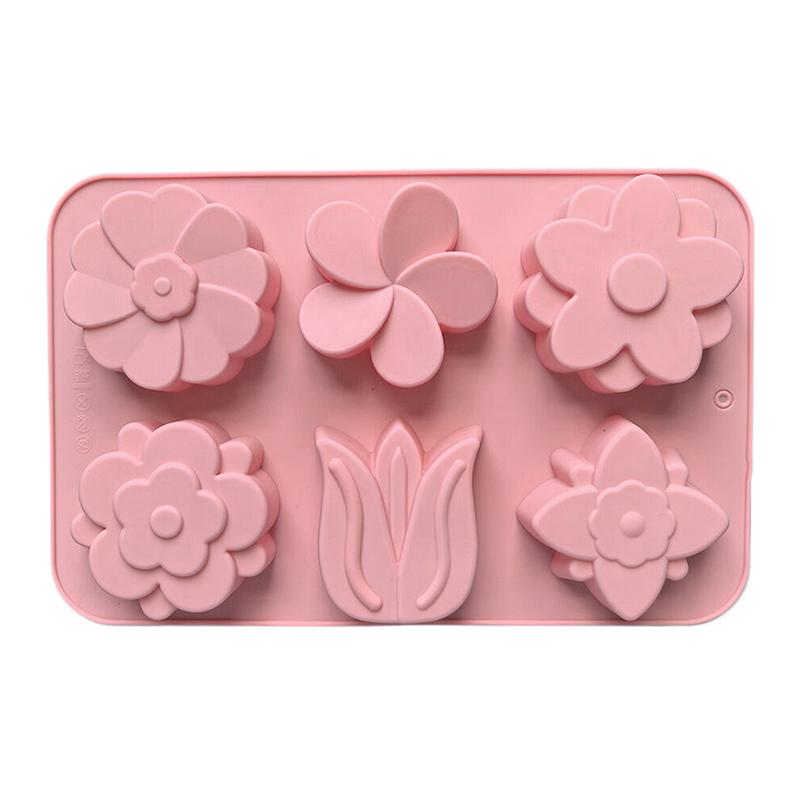 

6-секционная силиконовая форма в форме цветка тюльпана, подходящая для мыла, свечей, ручного изготовления, торта, шоколада, десерта, выпечки
