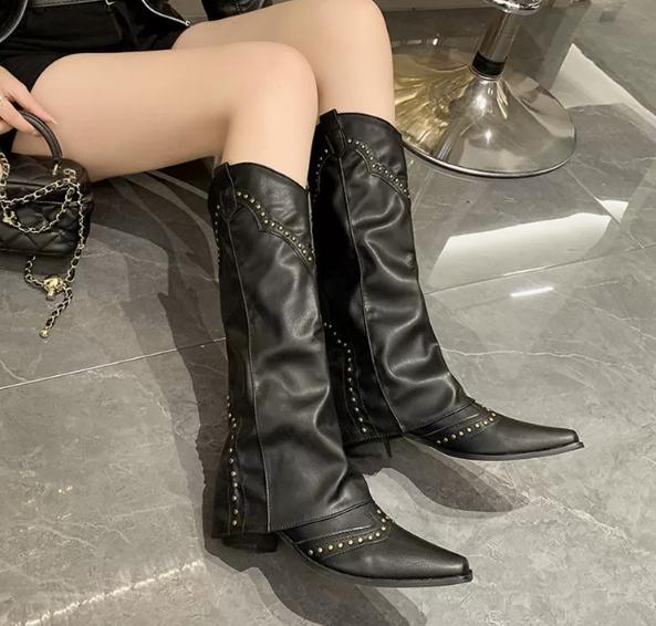 

Snake pattern high heel pointed elastic boots autumn and winter catwalk temperament style pull-back boots 40
