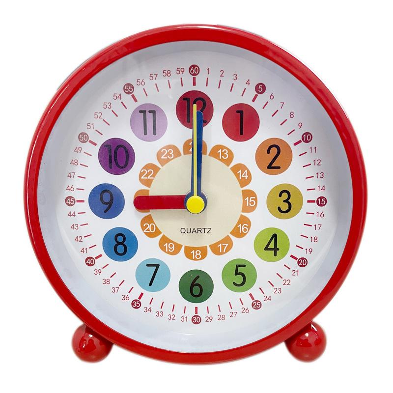 Retro Metal Silent Alarm Clock with Night Light Children's Student Desktop Clock Clock