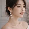 Versatile Pendant Earrings Resin Flower Earrings Elegant Fringe Hoop Earrings  Fashion Events