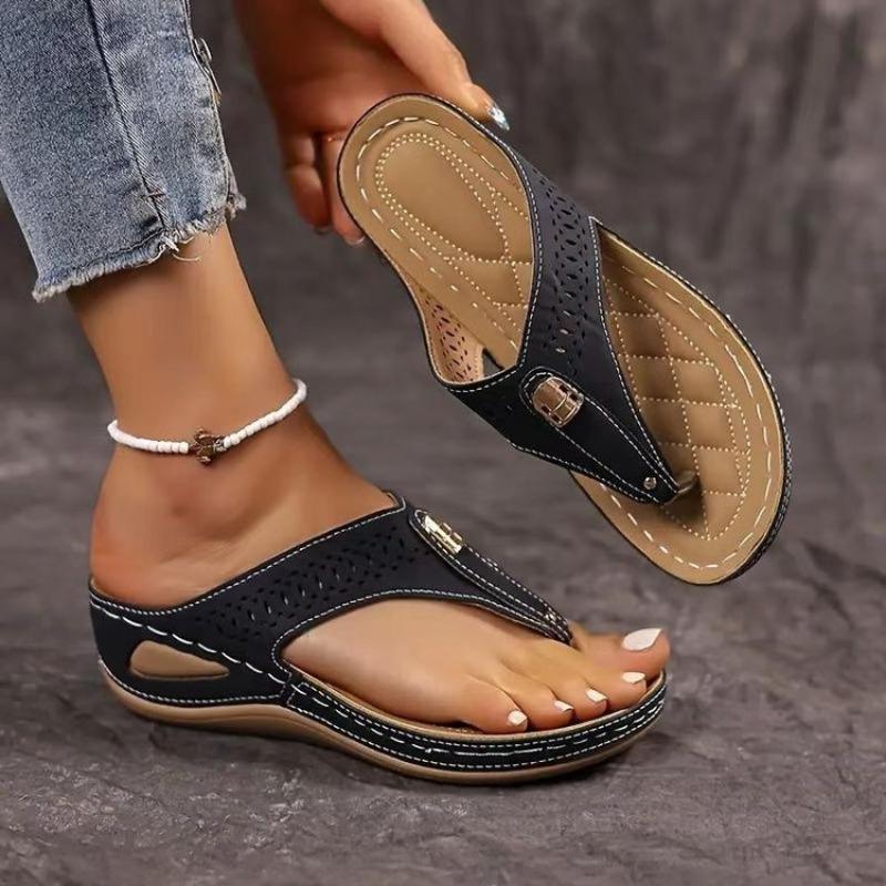Fashion Women Slippers Retro Flip-Flops Fashion with Arch Support Slippers Comfortable Slip-On Shoes Summer Thong Sandals Slides Women