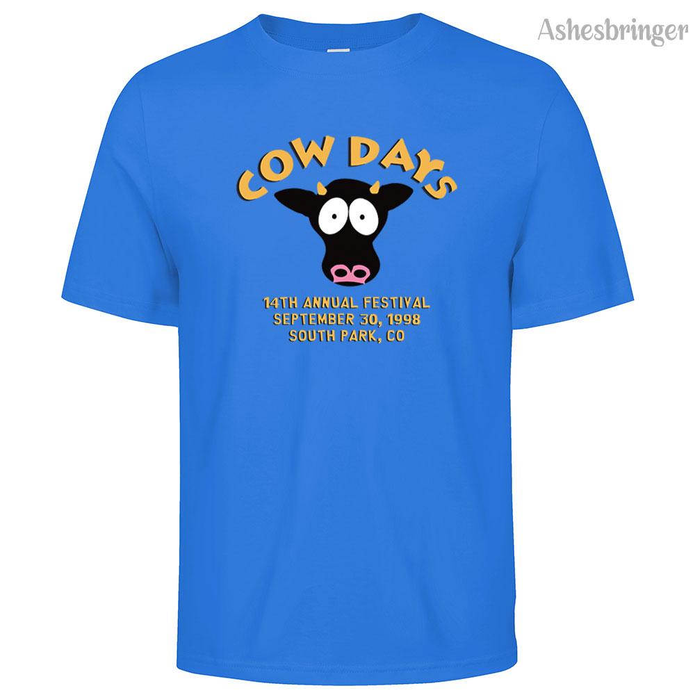 Funny Anime South Park Cow Day Graphic Printed Cotton Men's T-Shirt Loose Casual Street Style For Men and Women
