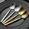 18-10 Stainless Steel Fruit Spoon Ice Cracked Pattern Ice Cream Dessert Spoons Watermelon Shovel Falt Coffee Tea Spoon