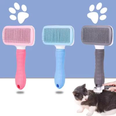 Cepillo para perros y gatos, cepillo autolimpiante para quitar el pelo de mascotas, herramientas de aseo para perros y gatos, peine desmatador para mascotas, accesorios para perros