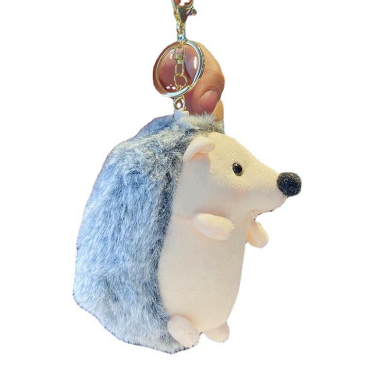 Plush Hedgehog Keychain With Pearl Chain For Bag And Gift For Kids