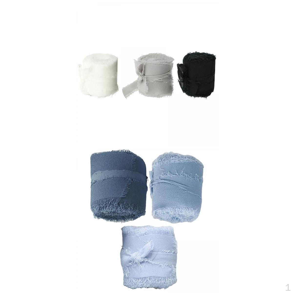 

6 рулонов шифоновой шелковой ленты ручной работы на день Святого Валентина, свадебные букеты, упаковка подарков, DIY ремесла, декор