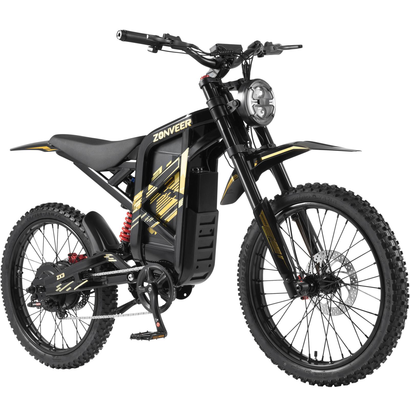 Zonveer ZX3 Elektrisches Offroad-Fahrrad mit 48V 25Ah Akku schwarz