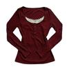 Niche Autumn Lace Slim Fit Round Neck Long Sleeve Sweater - Sweet Style