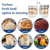 350ml Overnight Oats Jars Glass Measurement Marks Oatmeal Container With Spoon Reusable Yogurt Jar