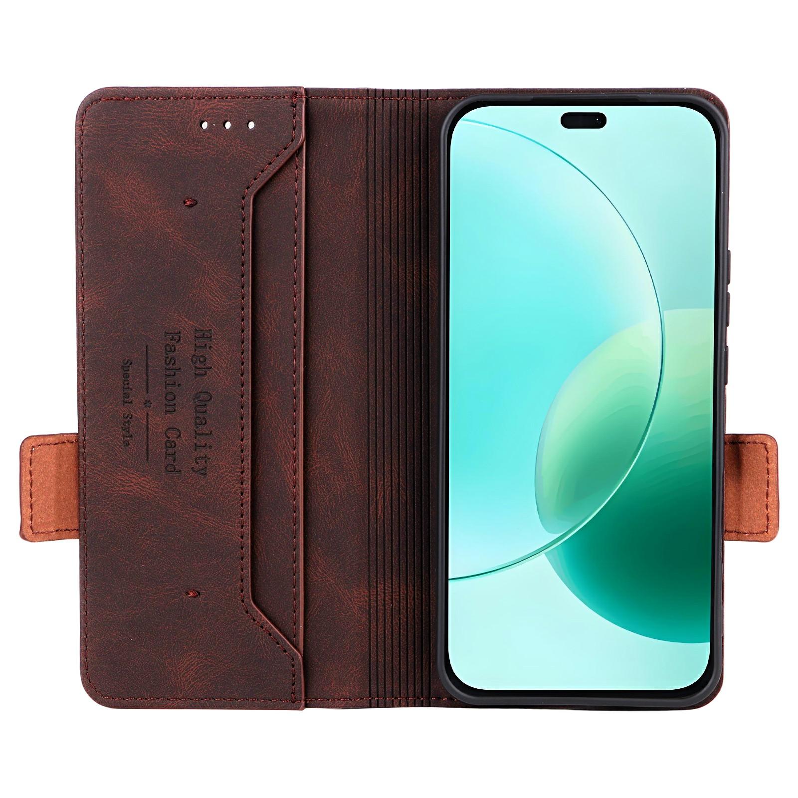 

For Honor 400 Lite 5G Case Leather Wallet Flip Phone Cover with Hardware Decor Coffee