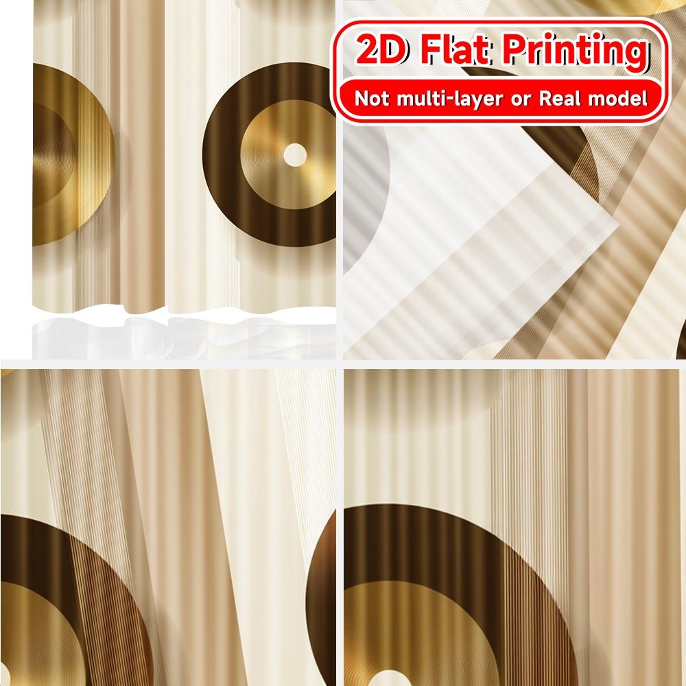 2D Flat Printing  2pcs Geometric Harmony(1) Modern Print Curtains Fabric Curtains Decorations Use for Room   Kitchen   Study