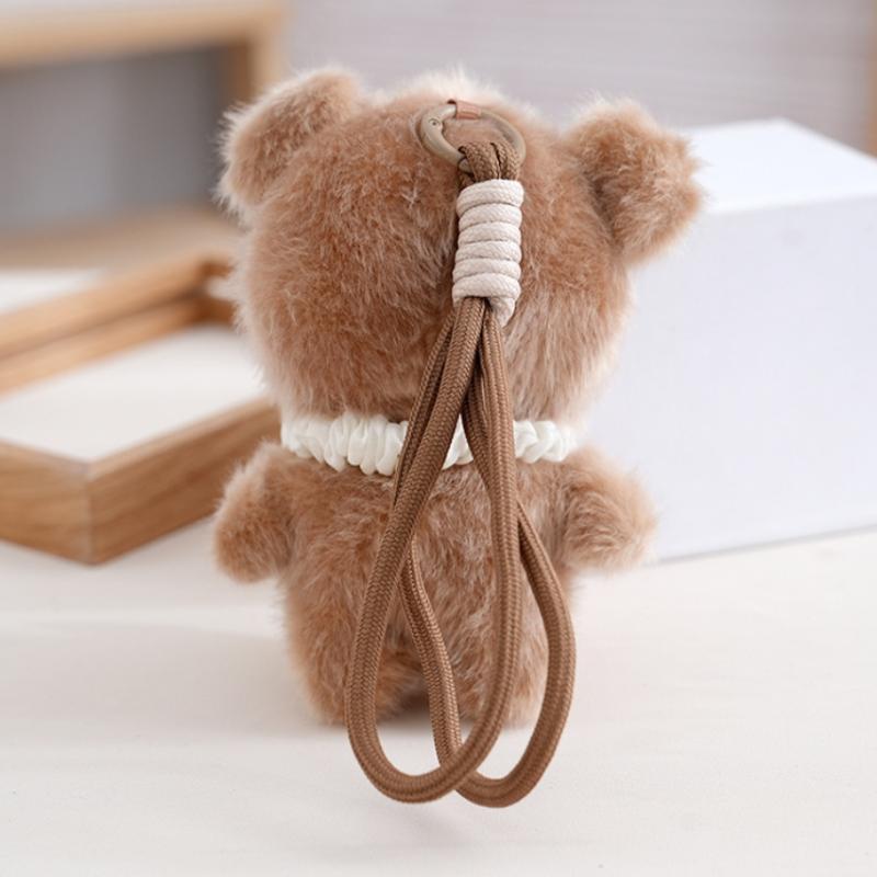 Fluffy Plush Vinyl Doll Keychain Cute Kawaii Animal Cosplay Design Pendant for Handbag Purse Key Accessory Girls Gift