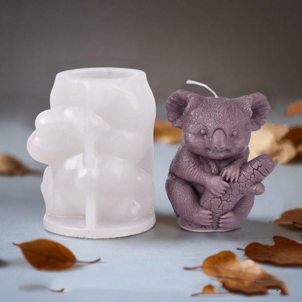 

Silicone Koala Stump Candle Mold Cylinder Resin Mold Squirrel Candle Mould Home Decor Style A
