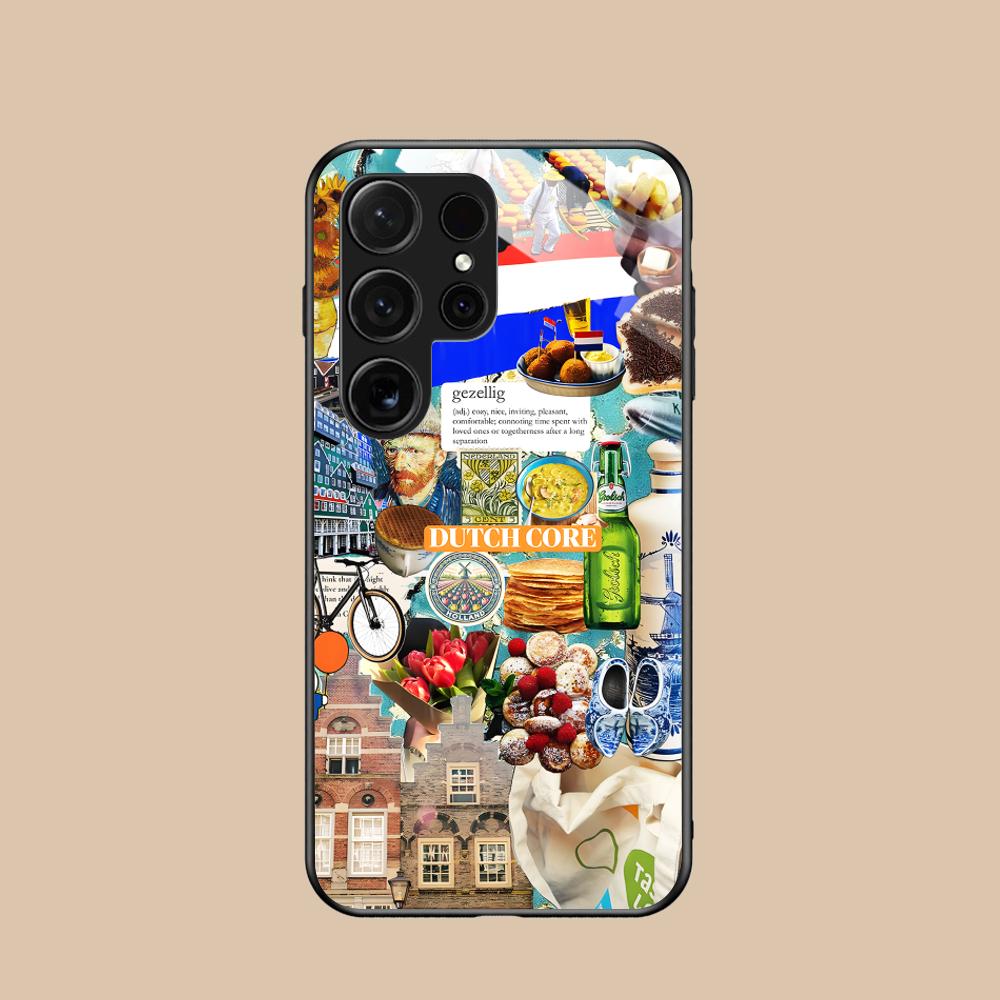 Netherland Dutch Flag Glass Mobile Phone Case for Samsung Galaxy S26 S25 S24 S23 S22 S21 S20 Note20 Plus FE Ultra Colorful Cover