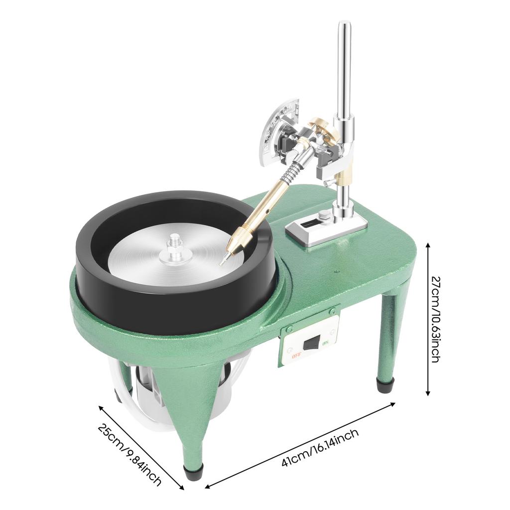 Gem Faceting Machine 180W Jade Grinding Polishing Machine Rock Polisher with Faceted Manipulator with 6 Inch Polishing Disc
