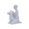 Resin Figurine Man and Dog Sculpture Collectible Ornament Gift for Dog Lover Living Room Bedroom Desktop Shelf Display