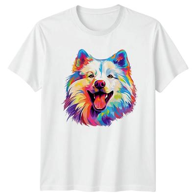 Colorful Samoyed Dog TShirt Pet Lover Gift For Him And Her