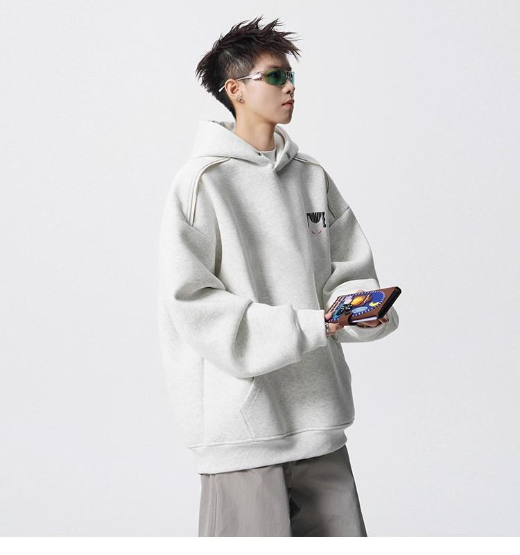 Men's Autumn American Brand Devil Cat Print Hoodie, Heavyweight & Trendy Stiff Sweatshirt, Cleanfit Base Layer.