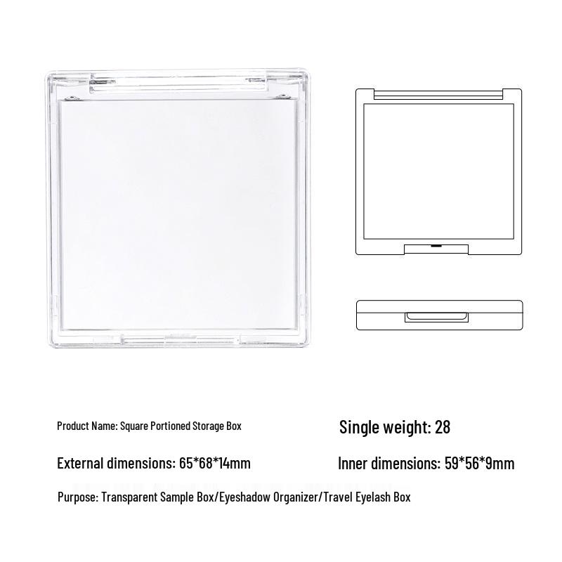 

Прозрачный бокс для хранения ресниц и теней - Удобный для путешествий