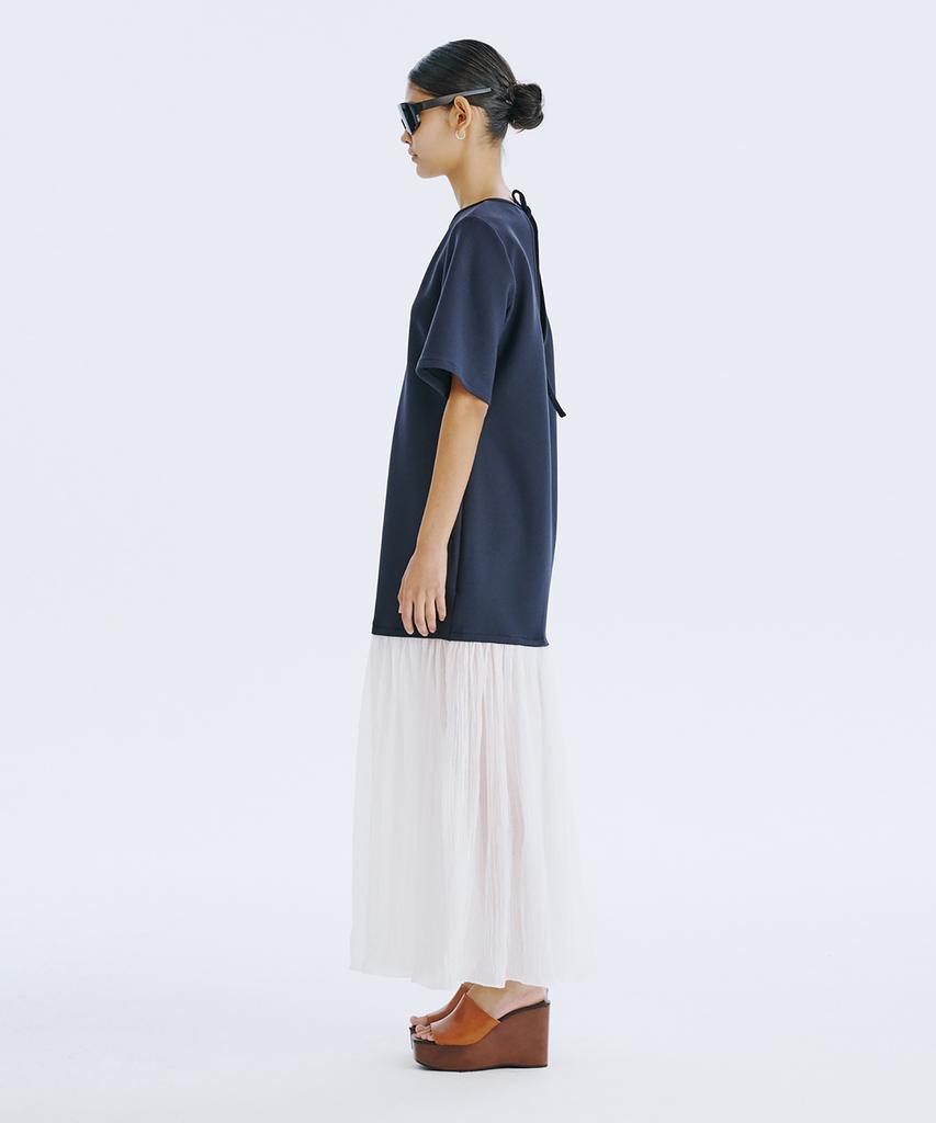 Bundercammer Bare Back Shirring Dress_Navy