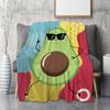 Süße Avocado Lustige Kawaii Fruchtdecke Weiche Leichte Überwurfdecken Gemütliche Flanell Bettüberwürfe für Sofa Couch Reise Zimmer Dekoration