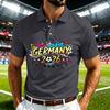 Men's Casual Soccer Graphic Polo Shirt Quick Dry Lightweight Mesh Breathable Short Sleeve Top for Outdoor Sports and Everyday Wear