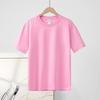 Kurzarm-T-Shirt aus reiner Baumwolle mit Rundhalsausschnitt für Damen, einfarbig, halbärmeliges Basis-T-Shirt
