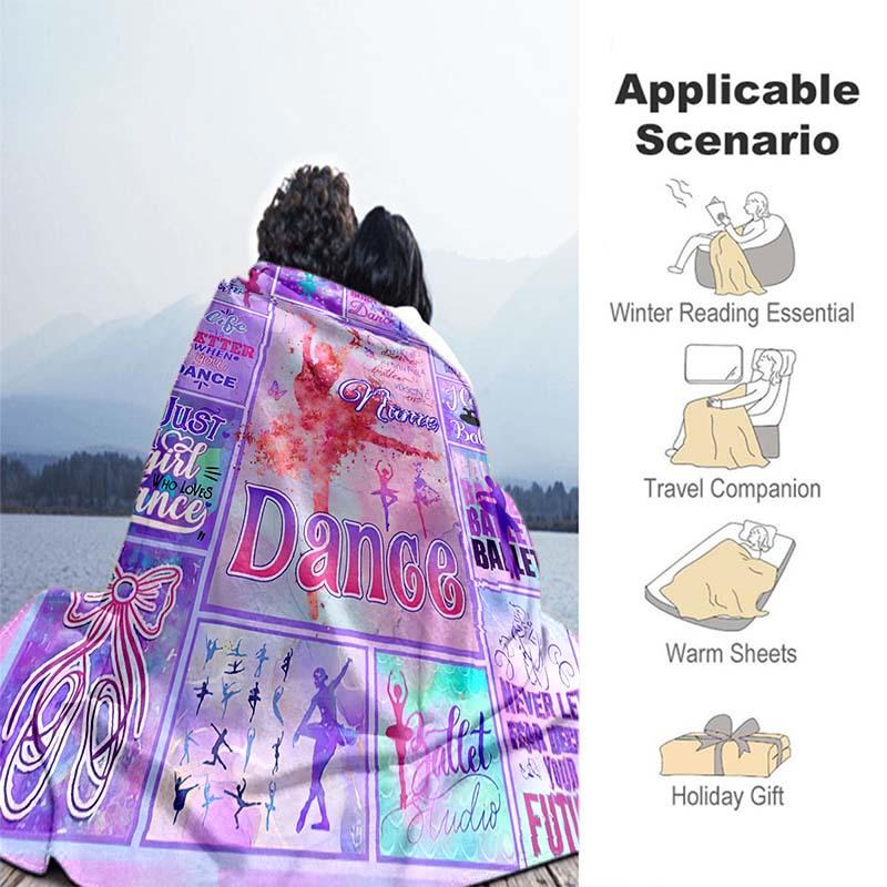 Beautiful Dance Posture Customize Your Name Blanket Warm Comfortable Soft Blanket For Chair Office Sofa Bed Sofa Office Camping Suitable For Gifting
