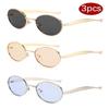 1/3pcs Metal Small Frame Oval Sunglasses Women For Men 2025 Punk Popular Sun Glasses Luxury Brand Designer Eyeglasses UV400