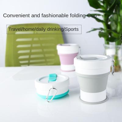 Casual Mug Water Glass Trendy Silicone Folding Coffee Cup Portable Silicone Cup with Lid