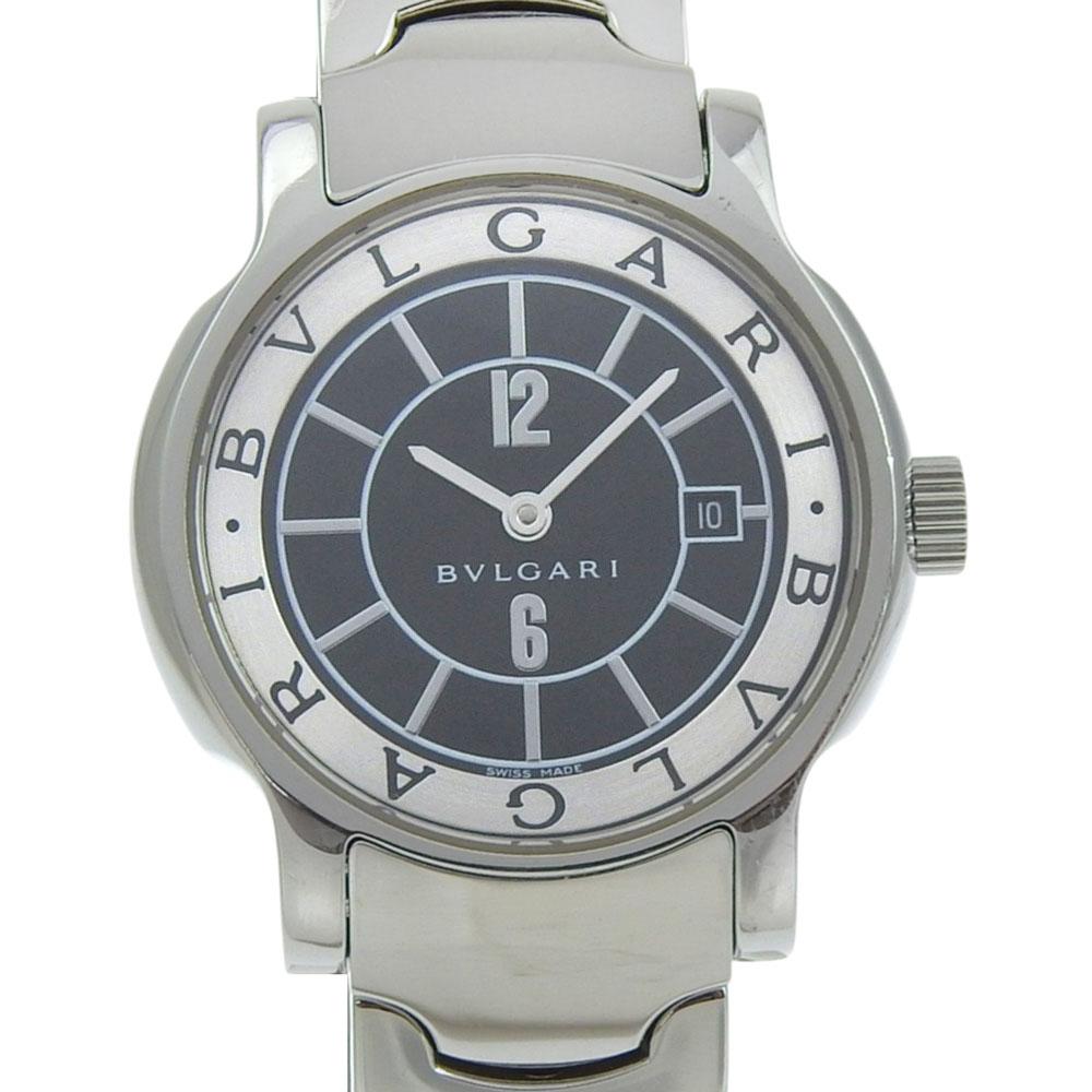 

BVLGARI Solo tempo Watches ST29S blackDial Stainless Steel Quartz Analog display Women Used