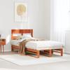 VidaXL Bed Frames and Headboard Wax Brown 100x200 Cm Pine Wood, Bedroom Furniture, Bed Base, Wooden Bed, Bed, Bed 850799