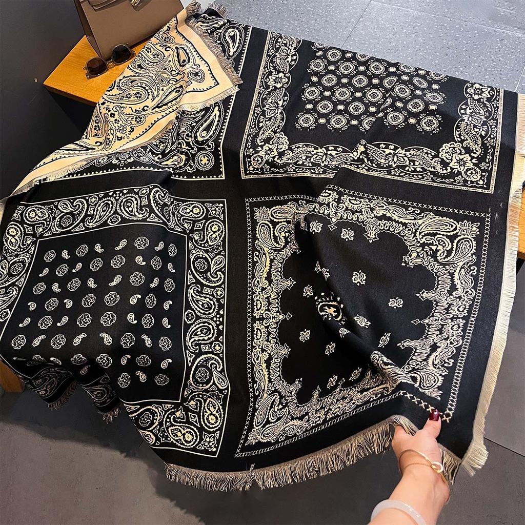New Elegance Cashmere Warm Scarf For Women Winter Thick Blanket Wraps Two-sided Bufanda Echarpe Pashmina Luxury Print Shawl