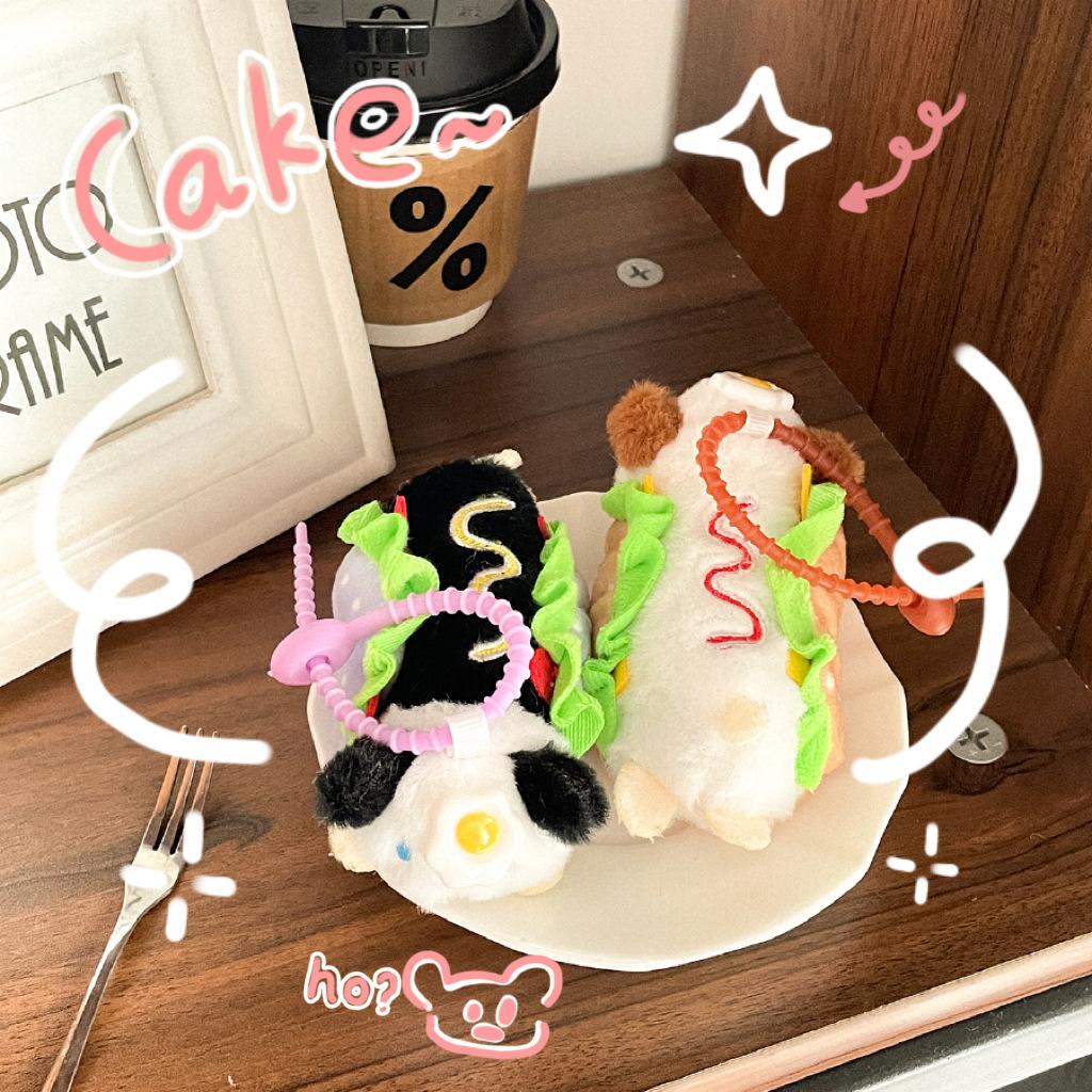 Creative Simulation Food and Fun Poached Egg Clip Hot Dog Doll Plush Bag Doll Pendant Grab Machine Doll Gift Gift