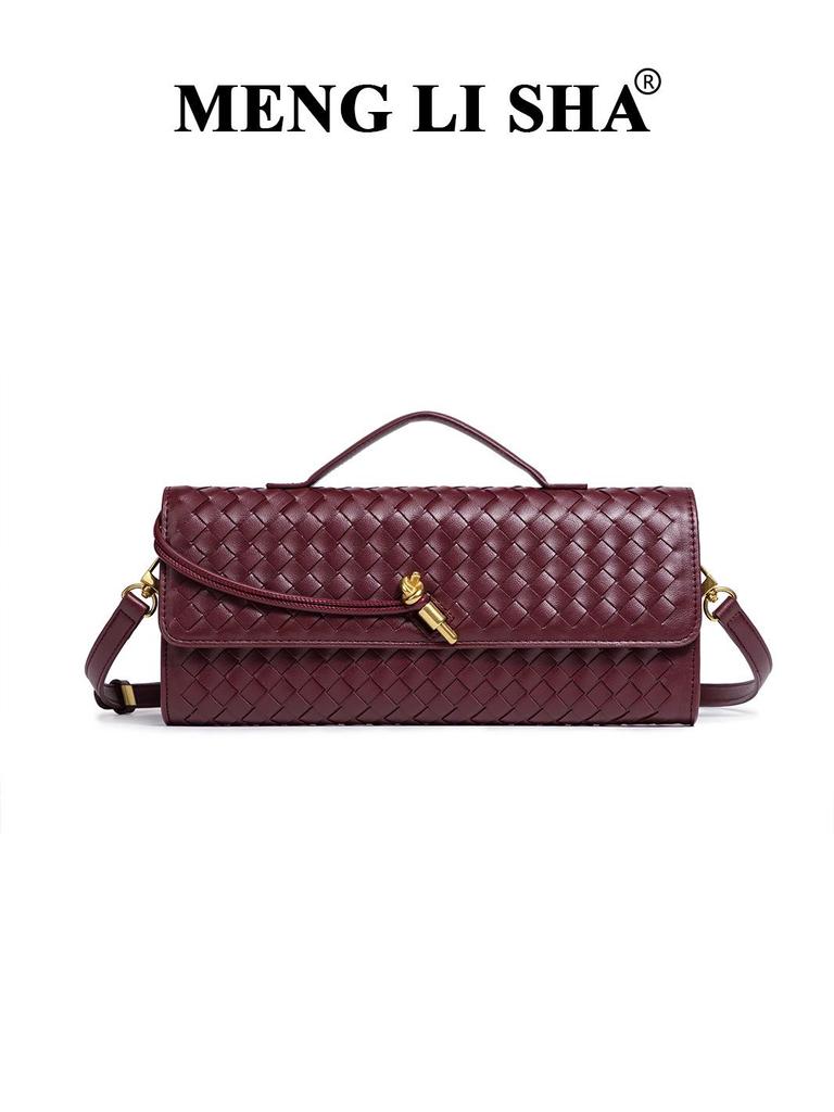 Chinese Style Handmade Woven Accordion Handbag - Crossbody & Shoulder Design for Evening or Casual Use