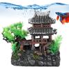 Artificial House Landscaping Decoration Smulation Mountain View Fish Tank Resin Cloud Crane House