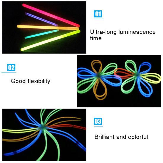 50Pcs Colorful Luminous Glow Sticks Glowsticks DIY Bracelet Necklace Party Props